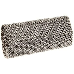 Whiting‎ & Davis Silver tone and Crystal Evening Clutch Celestial Bling Metal
